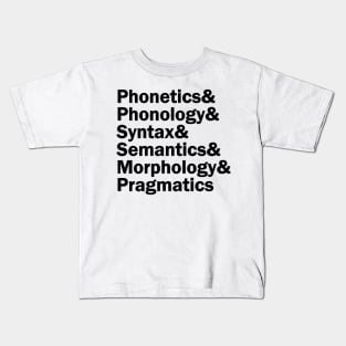 Areas of Linguistics | Black Kids T-Shirt